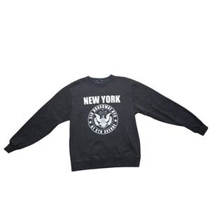 Brandy Melville New York Graphic Crewneck Sweatshirt Washed Black One Size